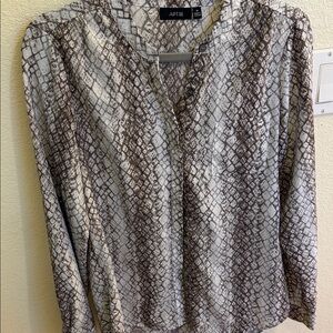 Apt. 9 Snake Print Blouse - Brown and White